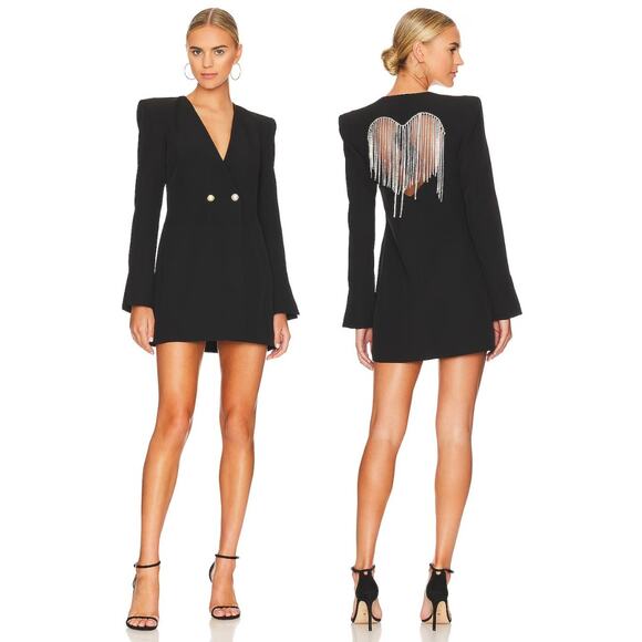 Valentina Shah Dresses & Skirts - Valentina Shah Western Cowboy Dixie Dress Heart Rhinestones Fringe Blazer Size 6